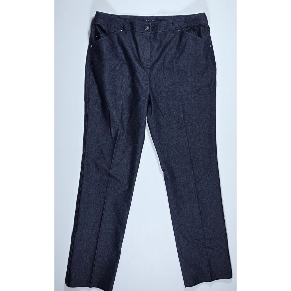 Jones New York Signature Dark Wash Stretch Denim Straight Leg Pants Size 12
